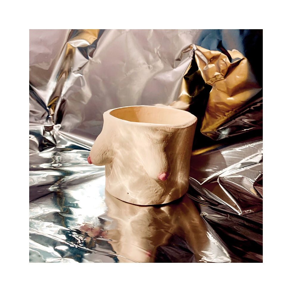 Thumbnail: Arty Handmade Boob Pot- Beige Skin