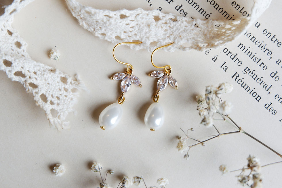 Thumbnail: Pearl Drop Earrings, Art Deco Bridal Earrings