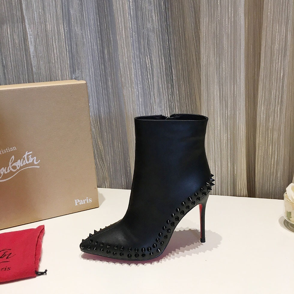 Thumbnail: Louboutin  Heeled Spiked Boots 