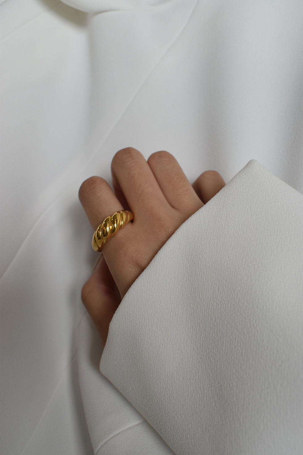 縮圖：純金可頌croissant ring