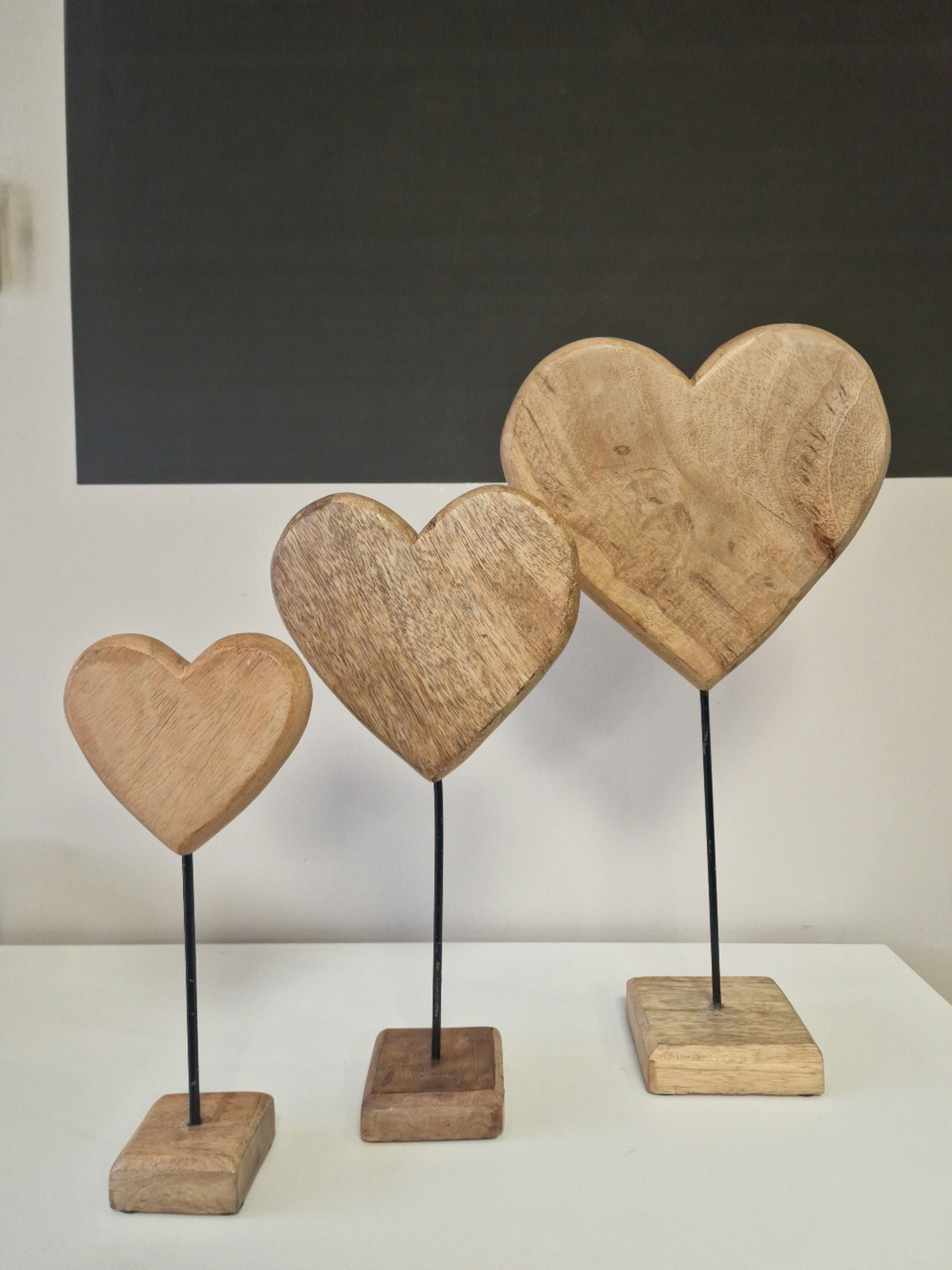 Decoratie Houten hart  in 3 maten