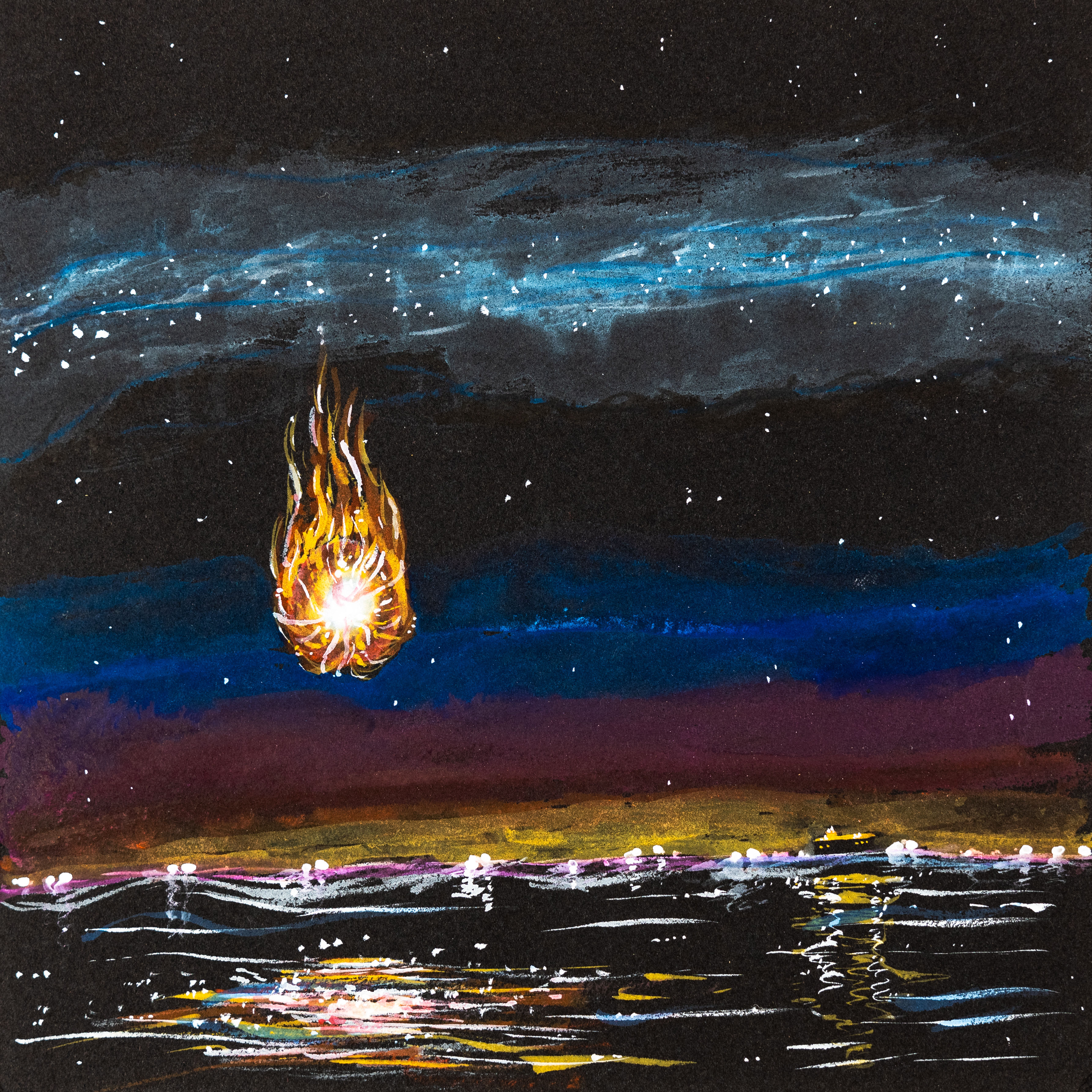 Silhouette Under Stars