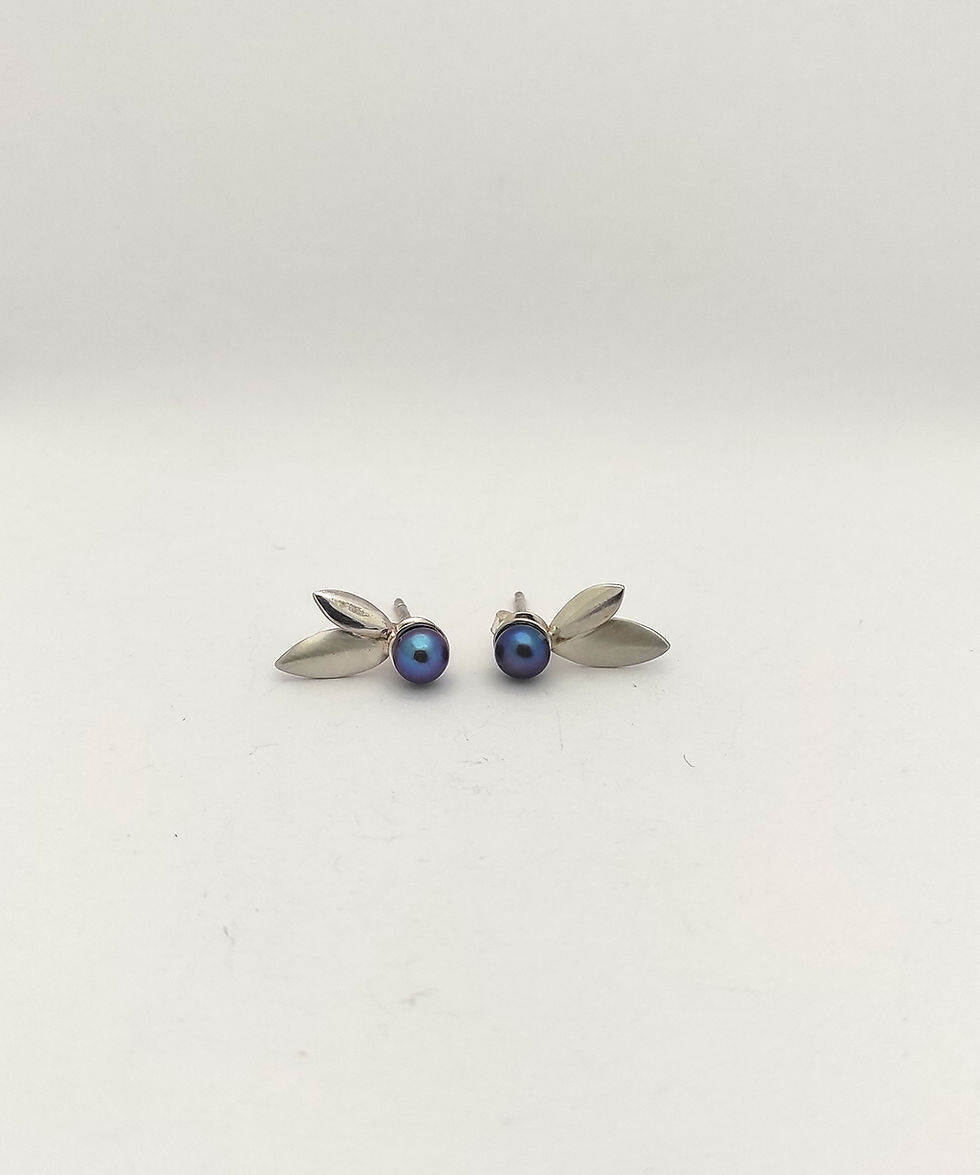 Organic blueberry earrings
