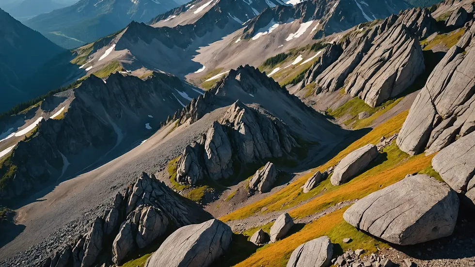 Close-up view of volcanic rock formation on Mount Rainier