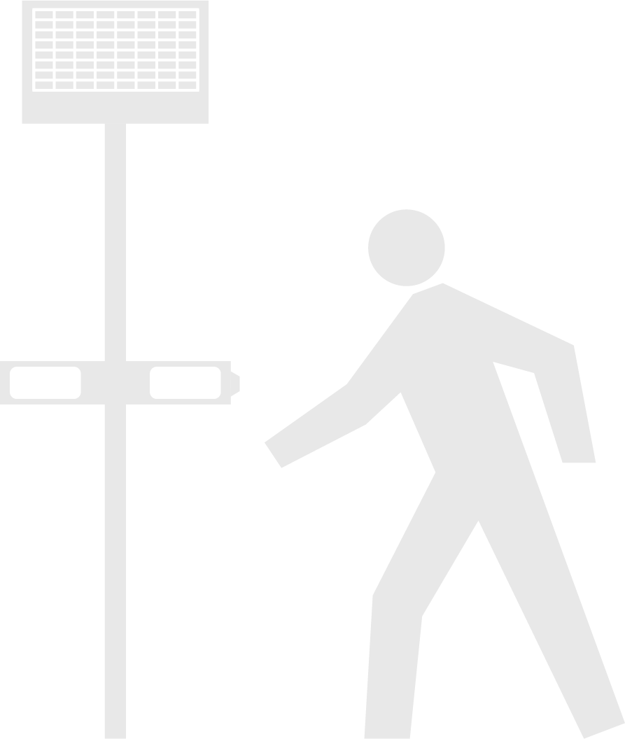 Graphic of person crossing the street