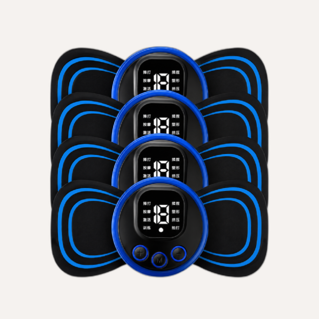 Kit 4 Massageadores Musculares Portáteis EMS Recarregáveis para Alívio da Dor