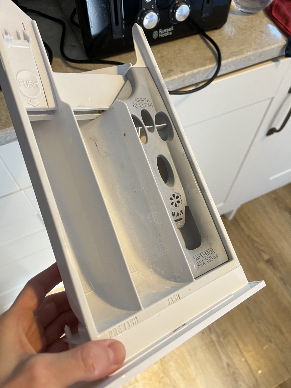 After cleaning: Washing machine drawer