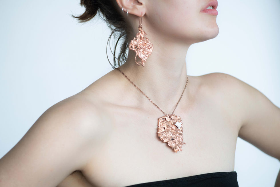 Wheatgrass electroformed necklance and earrings - Photo credit Lorna Yabsley Photography copy 2