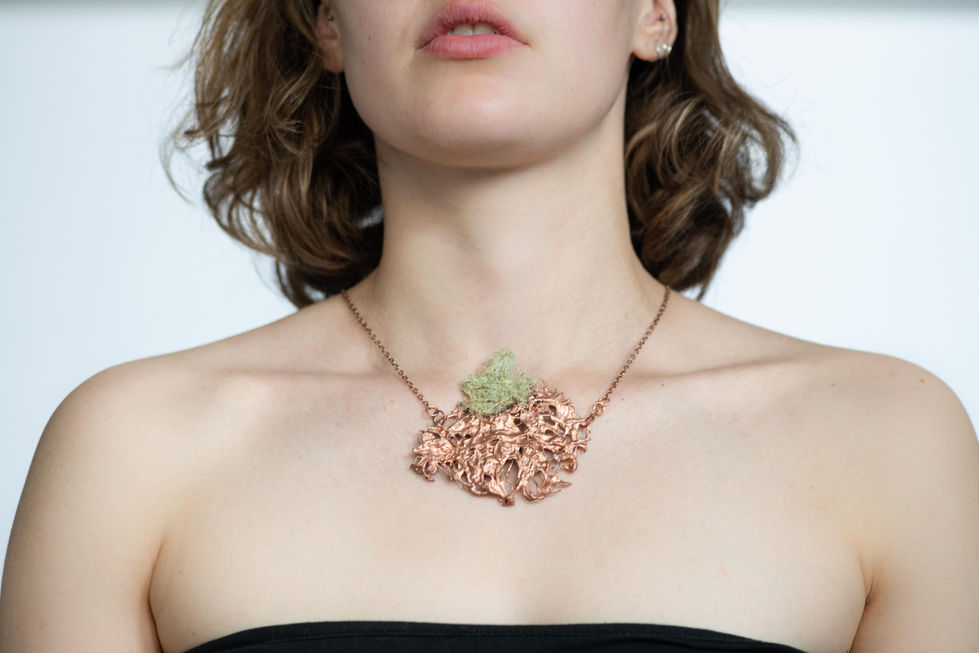 Lisa McEleny - copper electroformed and wheatgrass root necklace