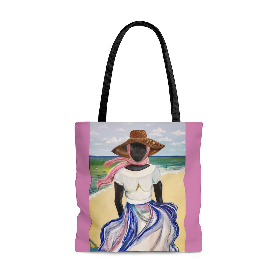 Thumbnail: Breezy AOP Tote Bag- Pink