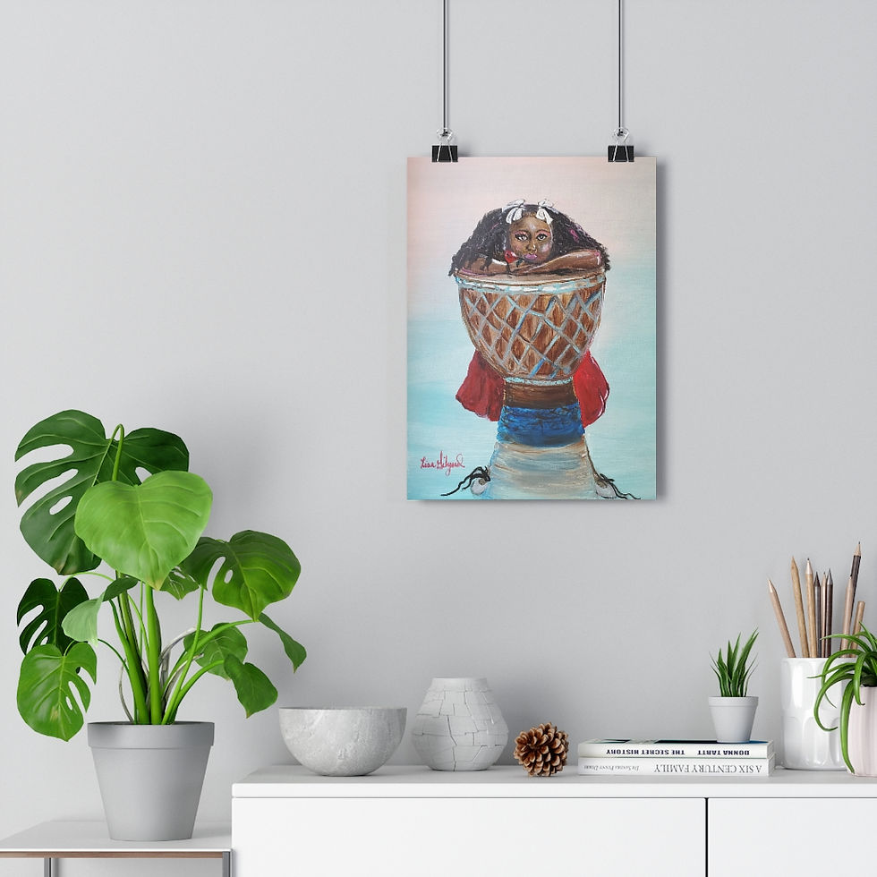 Thumbnail: Jazzy Drummer  Girl Giclée Art Print 
