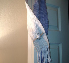 pewter cast broach and woven scarf