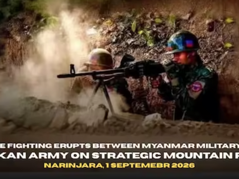 Fierce Fighting Erupts Between Myanmar Military and Arakan Army on Strategic Mountain Road