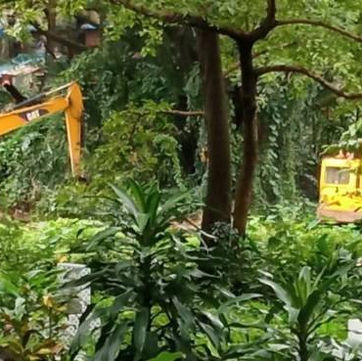 Tombs destroyed by machinery at Tamwe cemetery, burial site of Burma independence hero U Razak