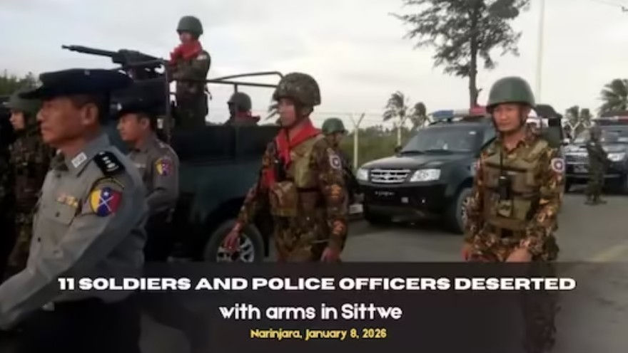 11 soldiers and police officers deserted with arms in Sittwe