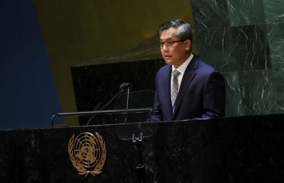 Myanmar's U.N. Ambassador Kyaw Moe Tun at a special session of the U.N. General Assembly, at the United Nations headquarters in New York City, on March 24, 2022. (Credit: Reuters)