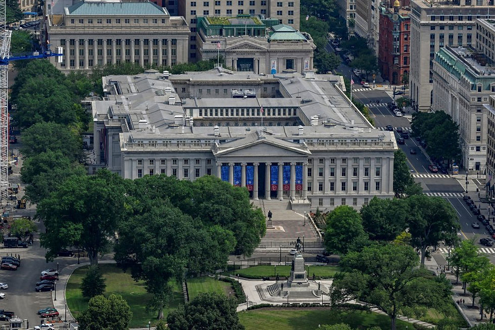 The US Department of the Treasury Building in Washington, D.C., U.S., on July 11, 2026. (Credit: Reuters)