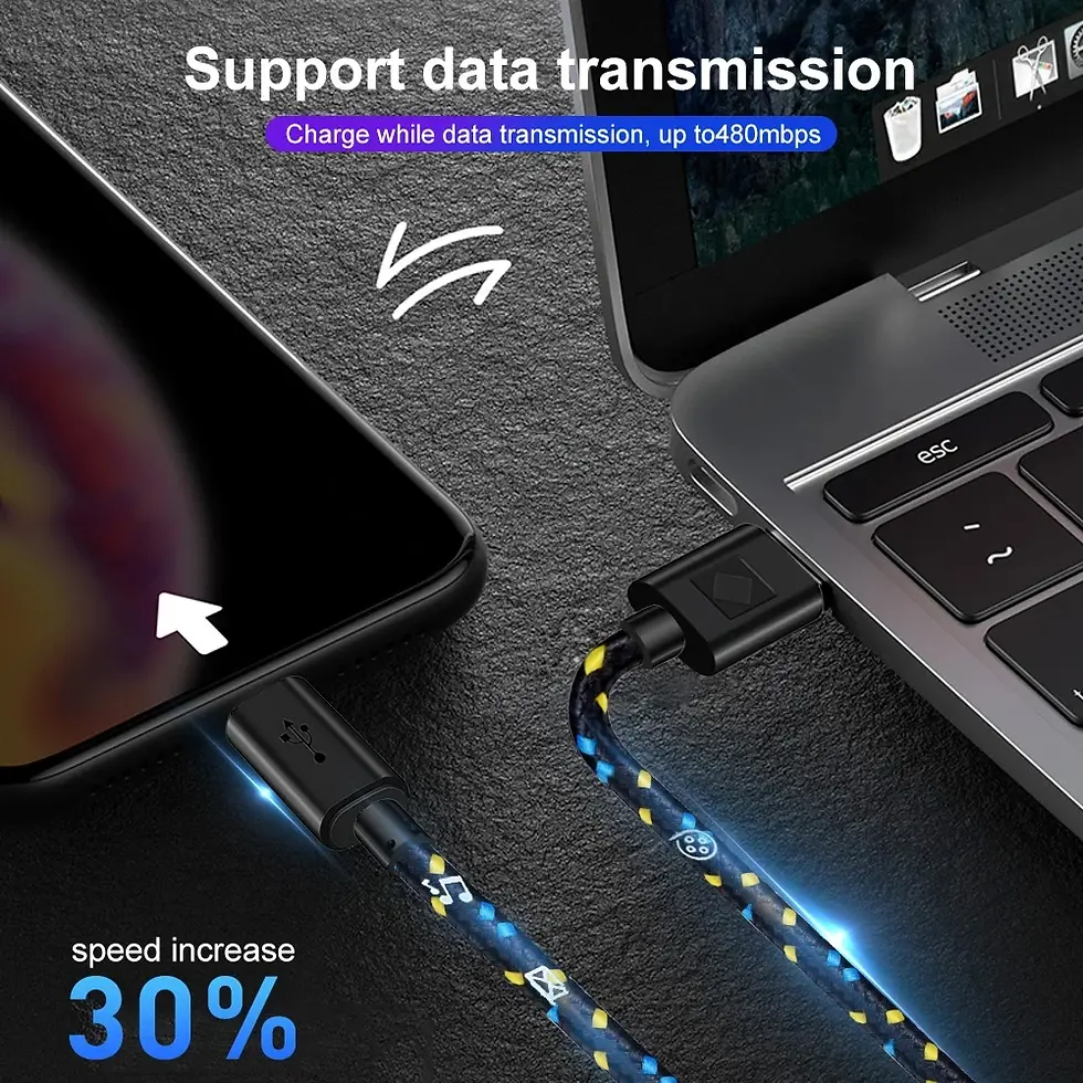 Thumbnail: NNBILI USB Type C Fast Charging Data Cable 1M/2M/3M Samsung Huawei Xiaomi