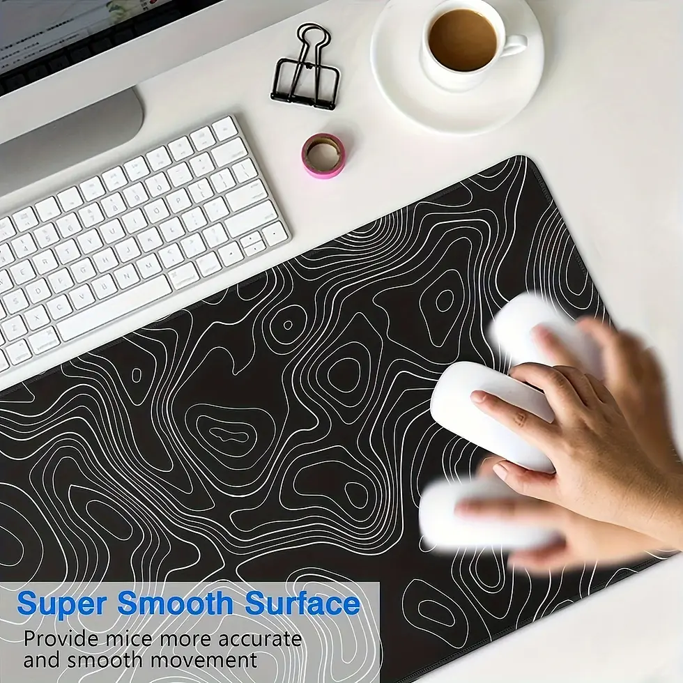 Thumbnail: Large Extended Gaming Mouse Pad with Stitched Edges & Non-Slip Base