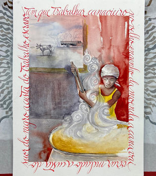 Ilustração com caligrafia na moldura