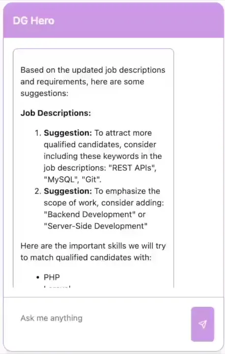 DG Hero Recruitment AI Agent