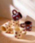 cahree handpainted polka mugs