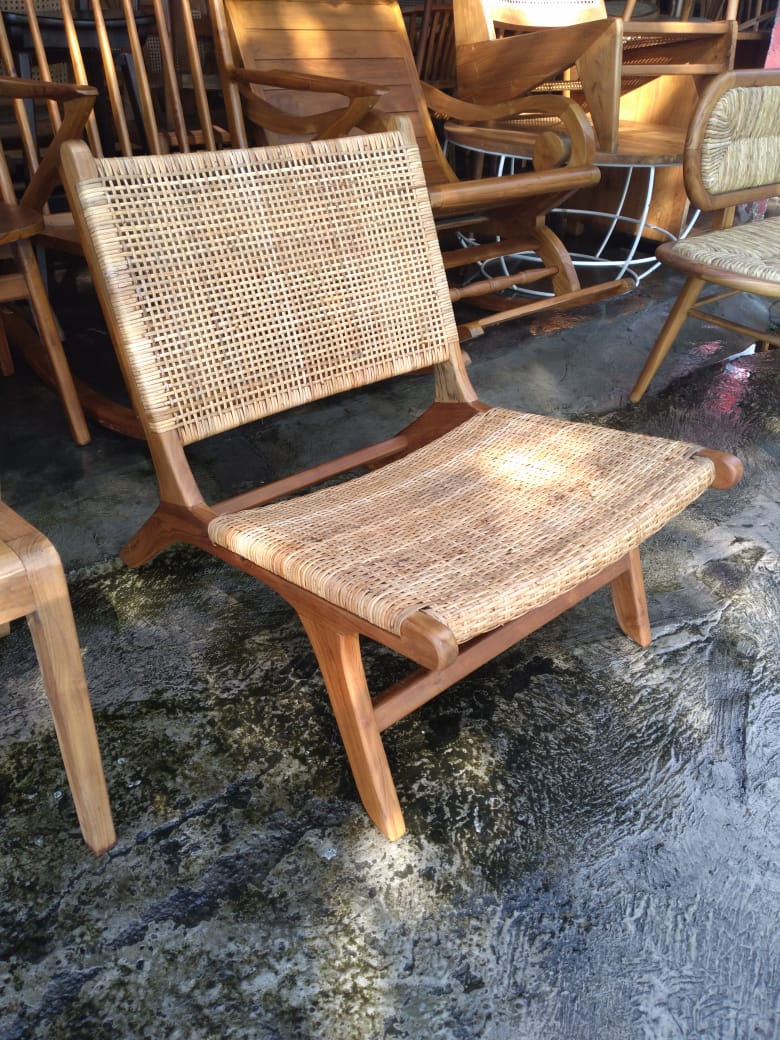 A Rattan And Wooden Chair
