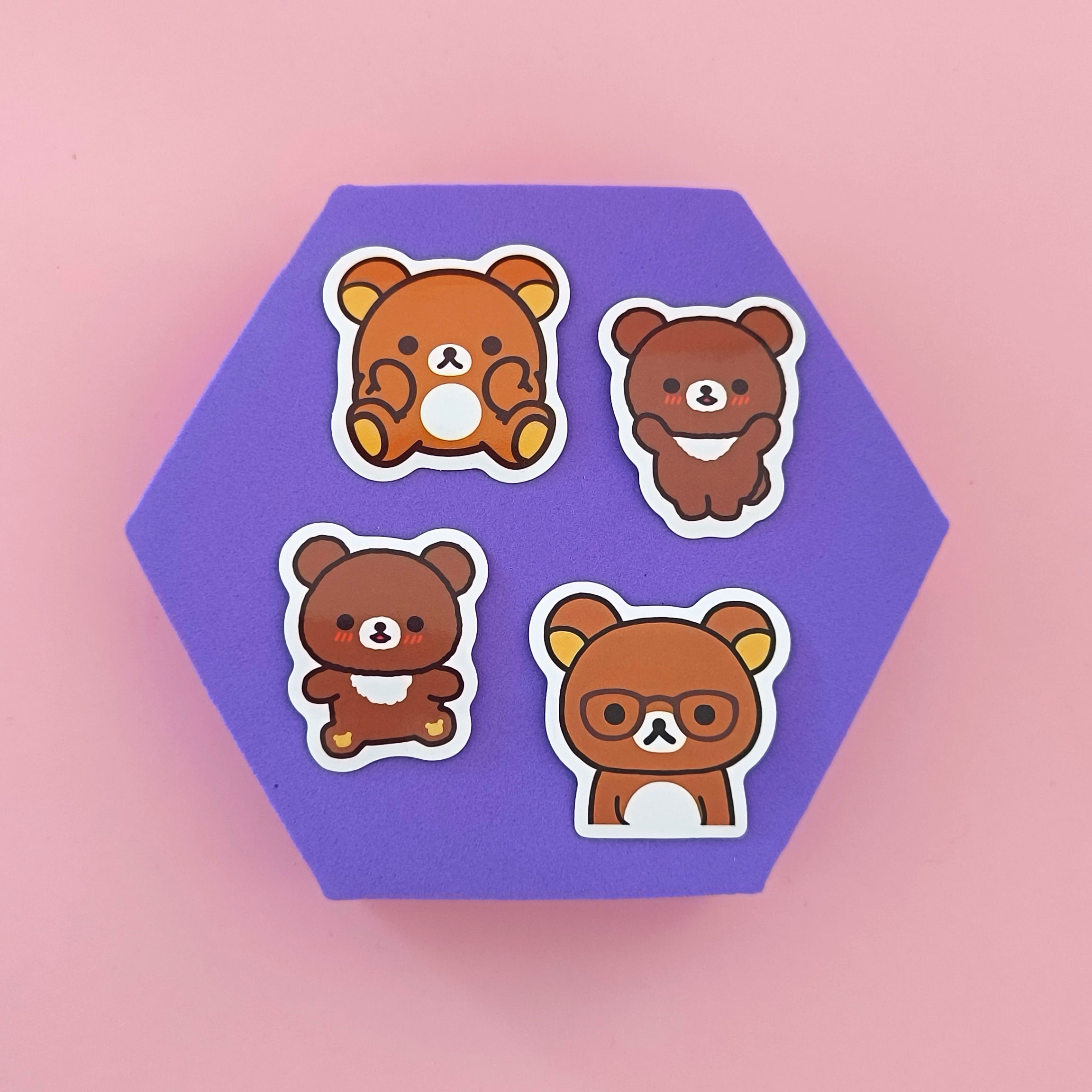 Små stickers 4-pack - Rilakkuma And Chairoikoguma