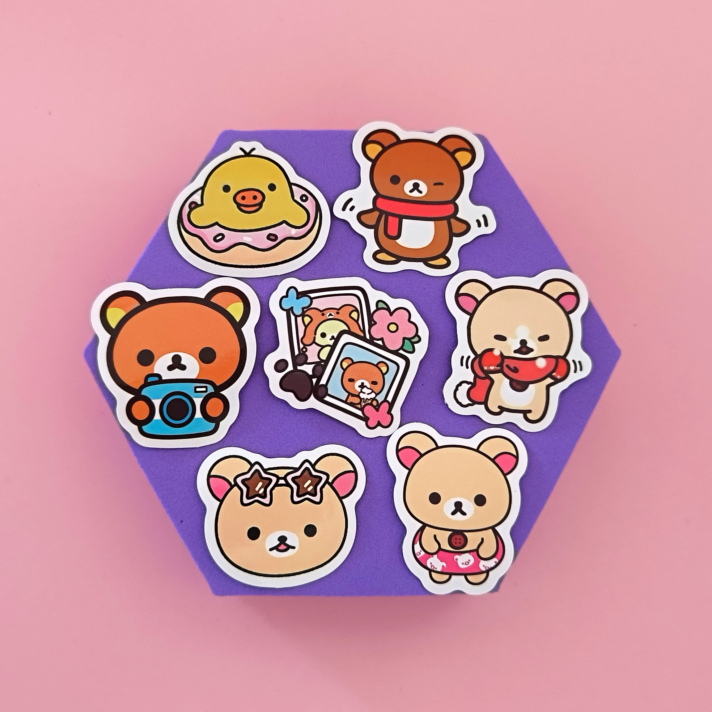 Små stickers 7-pack - Rilakkuma Travel