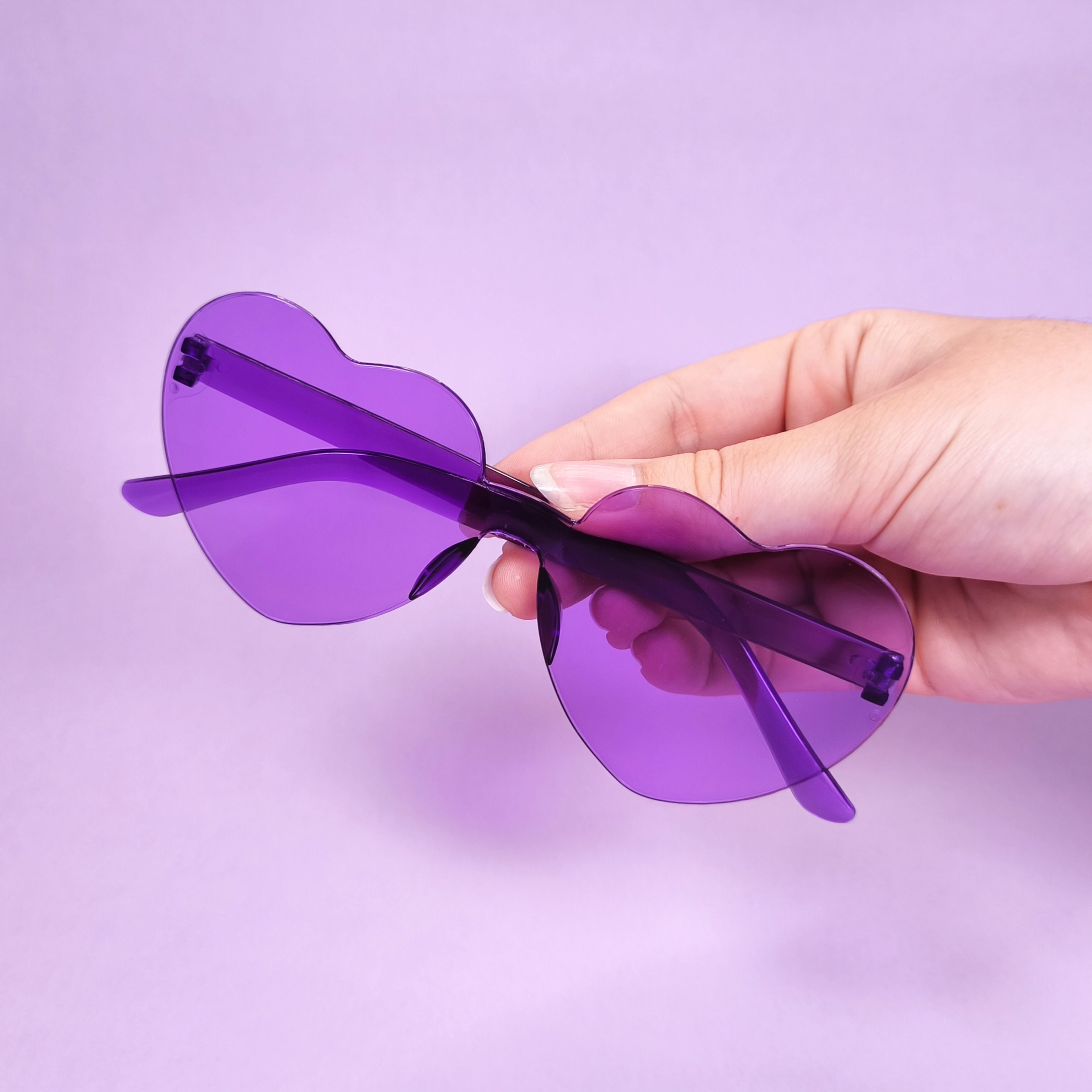 Solglasögon - Lila hjärtan