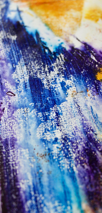 Close-up of original abstract painting on paper by Ann Gralnek