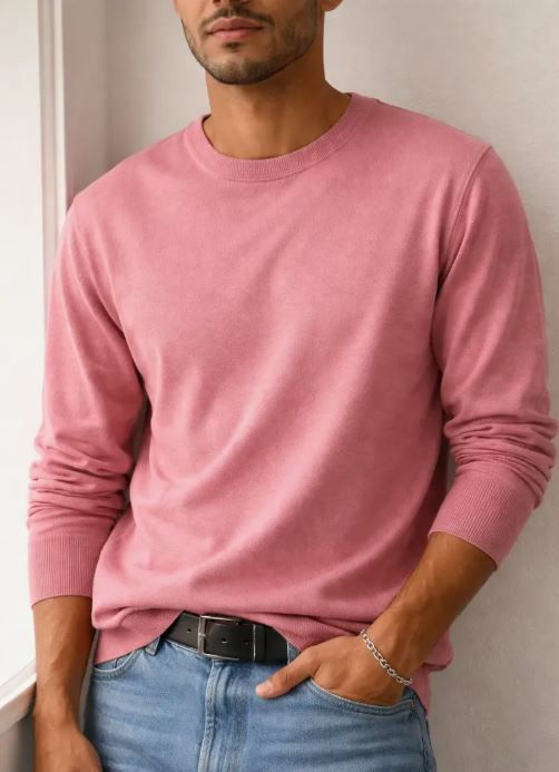 Miniatura: SWEATER SLIM LISO CON ESCOTE REDONDO LANA ART. 8558
