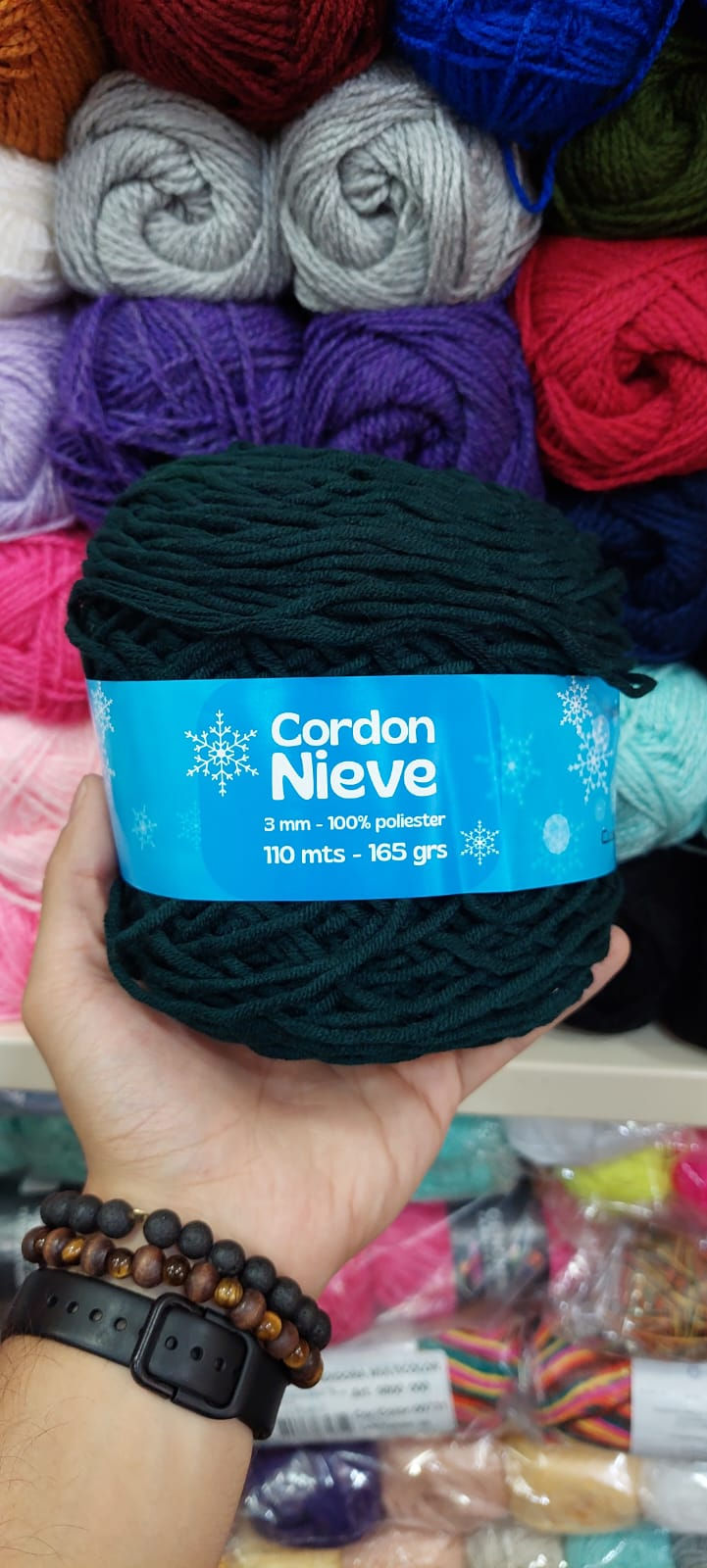 Miniatura: OVILLOS "NIEVE" DE 165 GR ,CORDON DE CASHMILON DE 8 CABOS