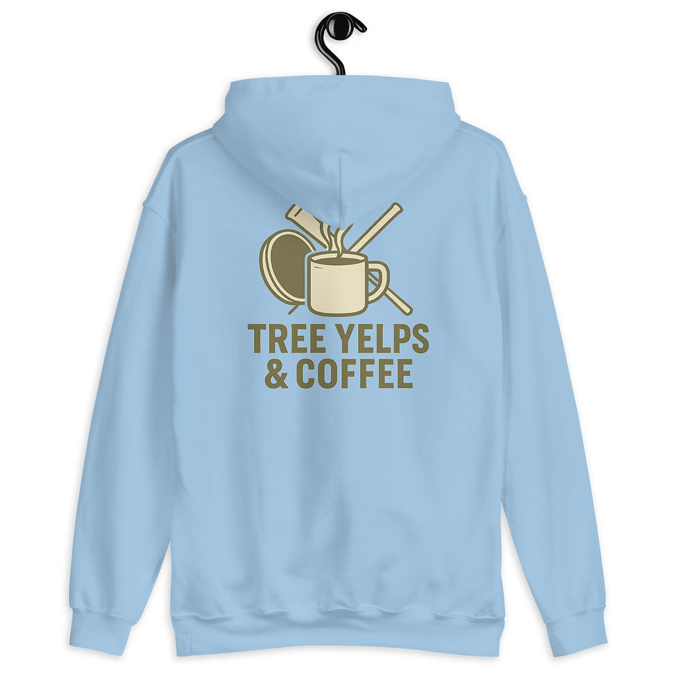 Thumbnail: Tree Yelps & Coffee Hoodie