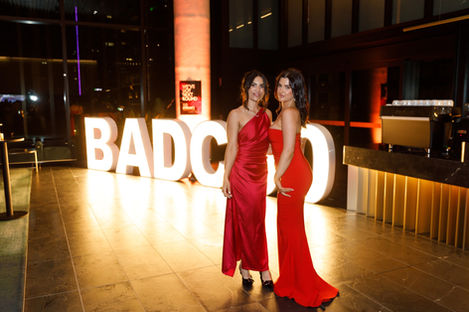 BADC50 light up letters in the foyer at design awards night at The Star Brisbane