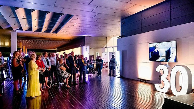 30 light up numbers for corporate anniversary event at GOMA Brisbane