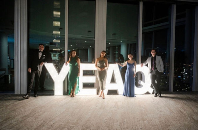 YEAQ light up letters for society ball at The Grove Rooftop Brisbane