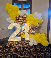 21 light up numbers and yellow and gold balloon garland_Regatta Hotel Brisbane-Big Light L