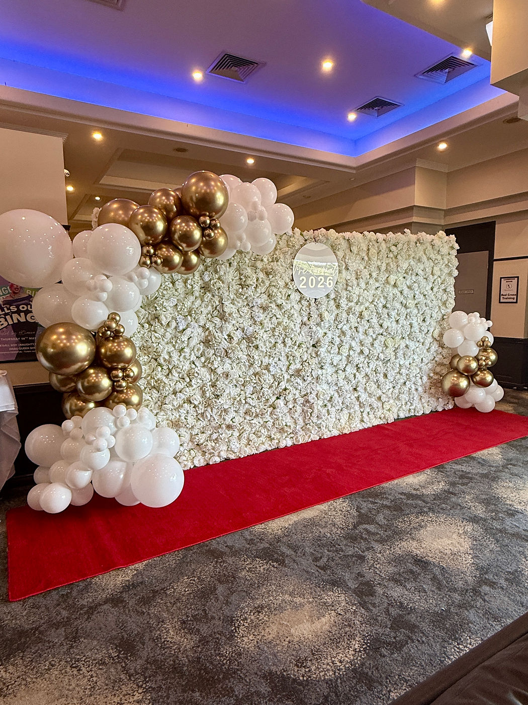 Professional photo wall hire across Brisbane — freestanding flower walls and shimmer walls in a range of colours and styles. Perfect for birthdays, corporate events, school formals and weddings. All-inclusive delivery, setup and collection. Book online instantly with live availability.