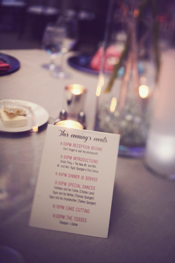 Nightly Events and Menu Cards