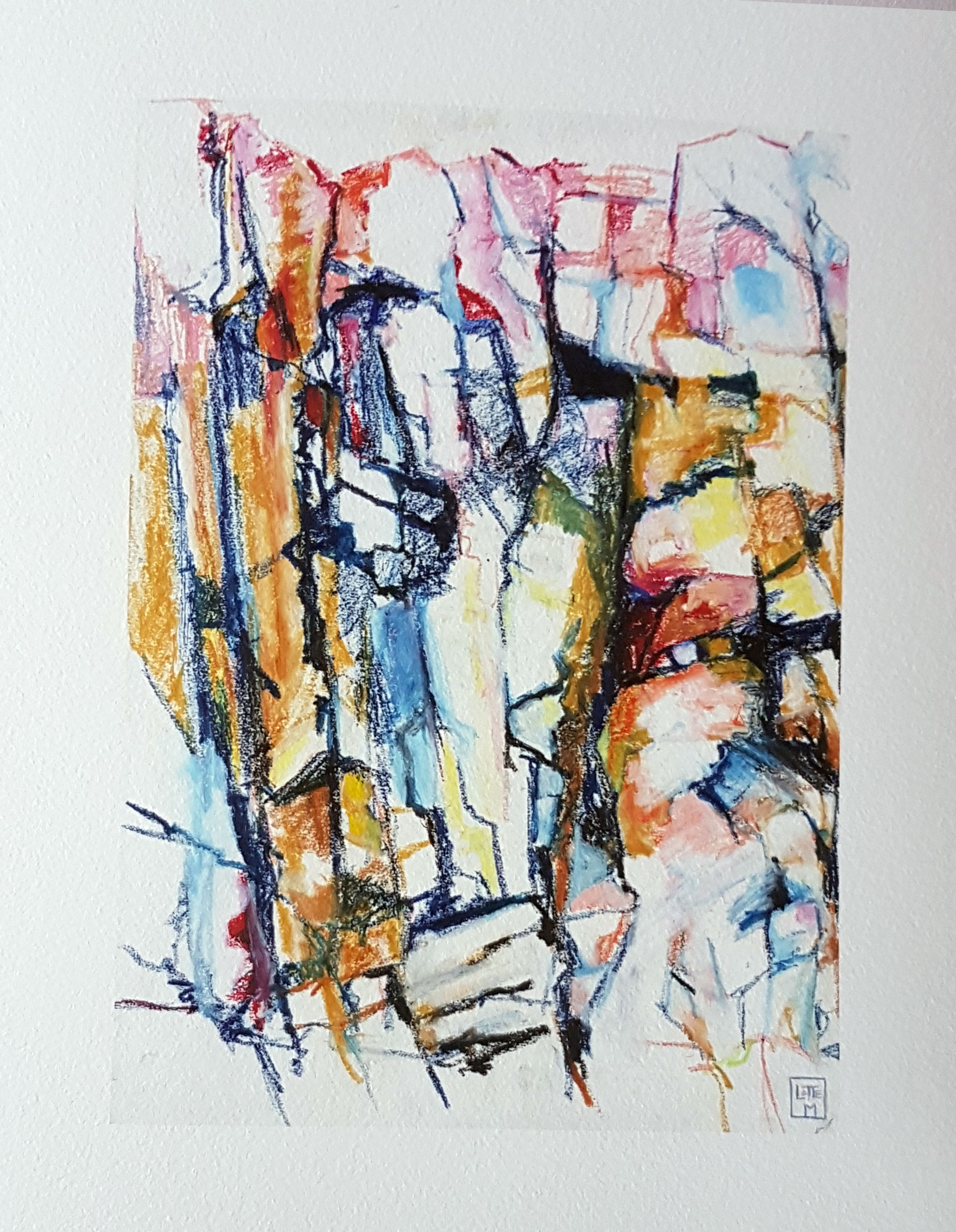”Klippevæg” – oliepastel