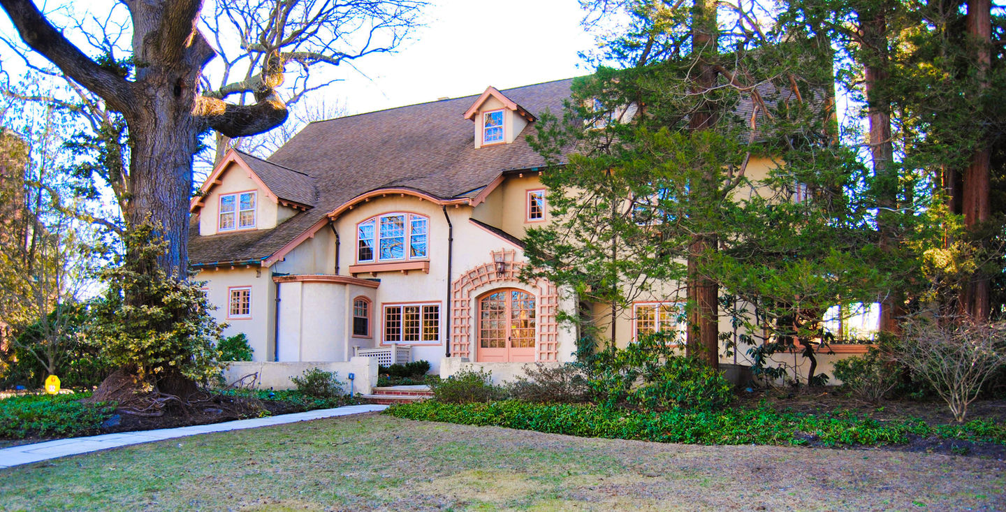 exterior shot of luxury victorian home with lots of character