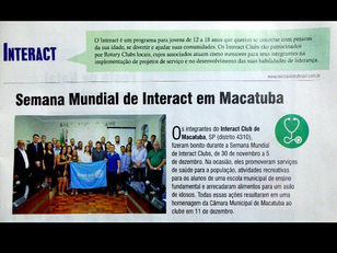 INTERACT DE MACATUBA NA REVISTA ROTARY BRASIL!