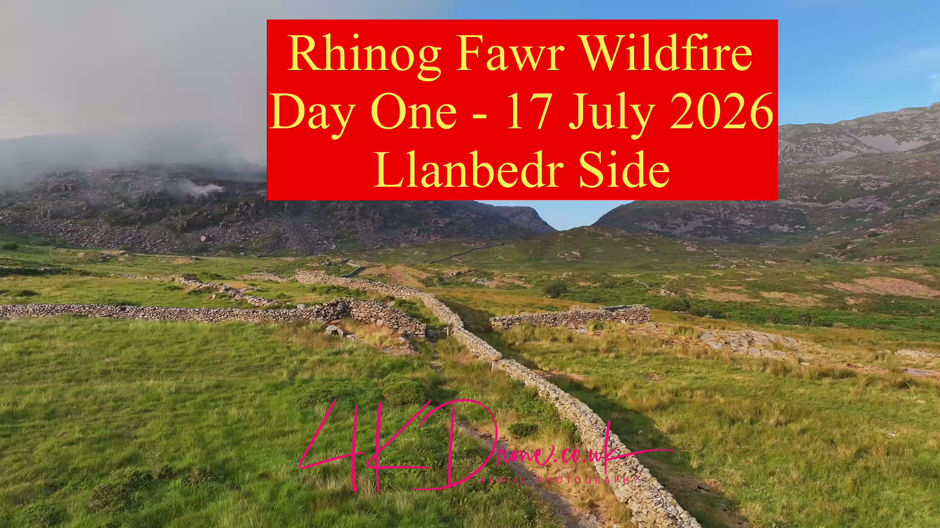 Rhinog Fawr Wildfire Day One Video One