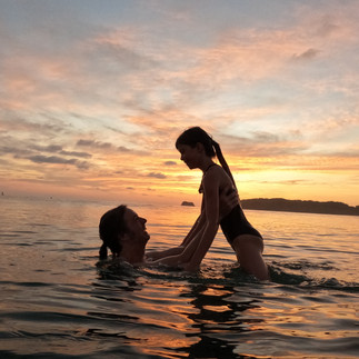père et sa fille au costa rica