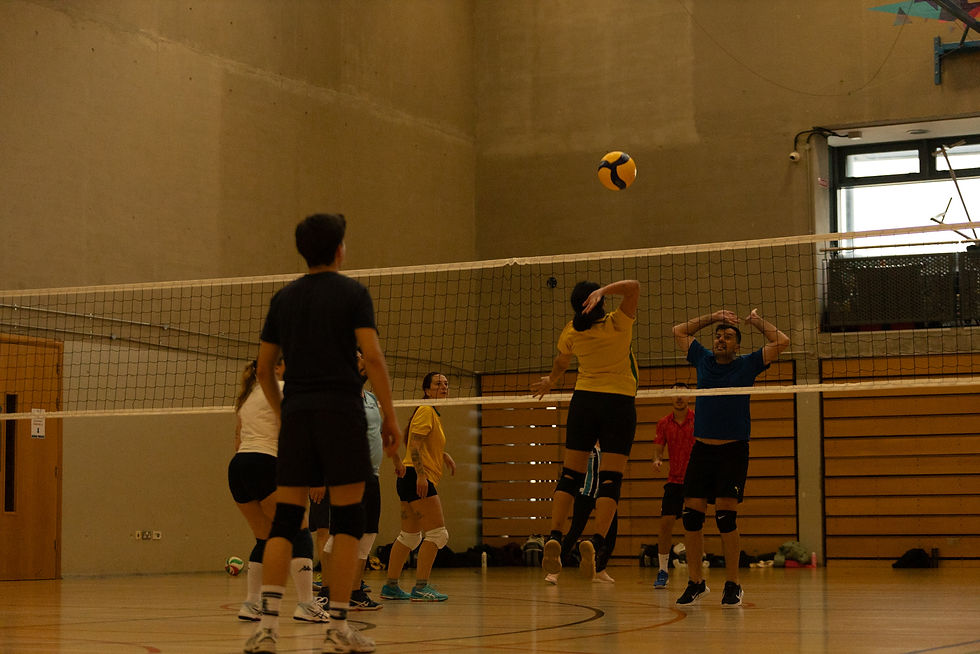 Social Volleyball Dublin club gathers at Trinity Sports Centre on Thursday, May 23, 2024.