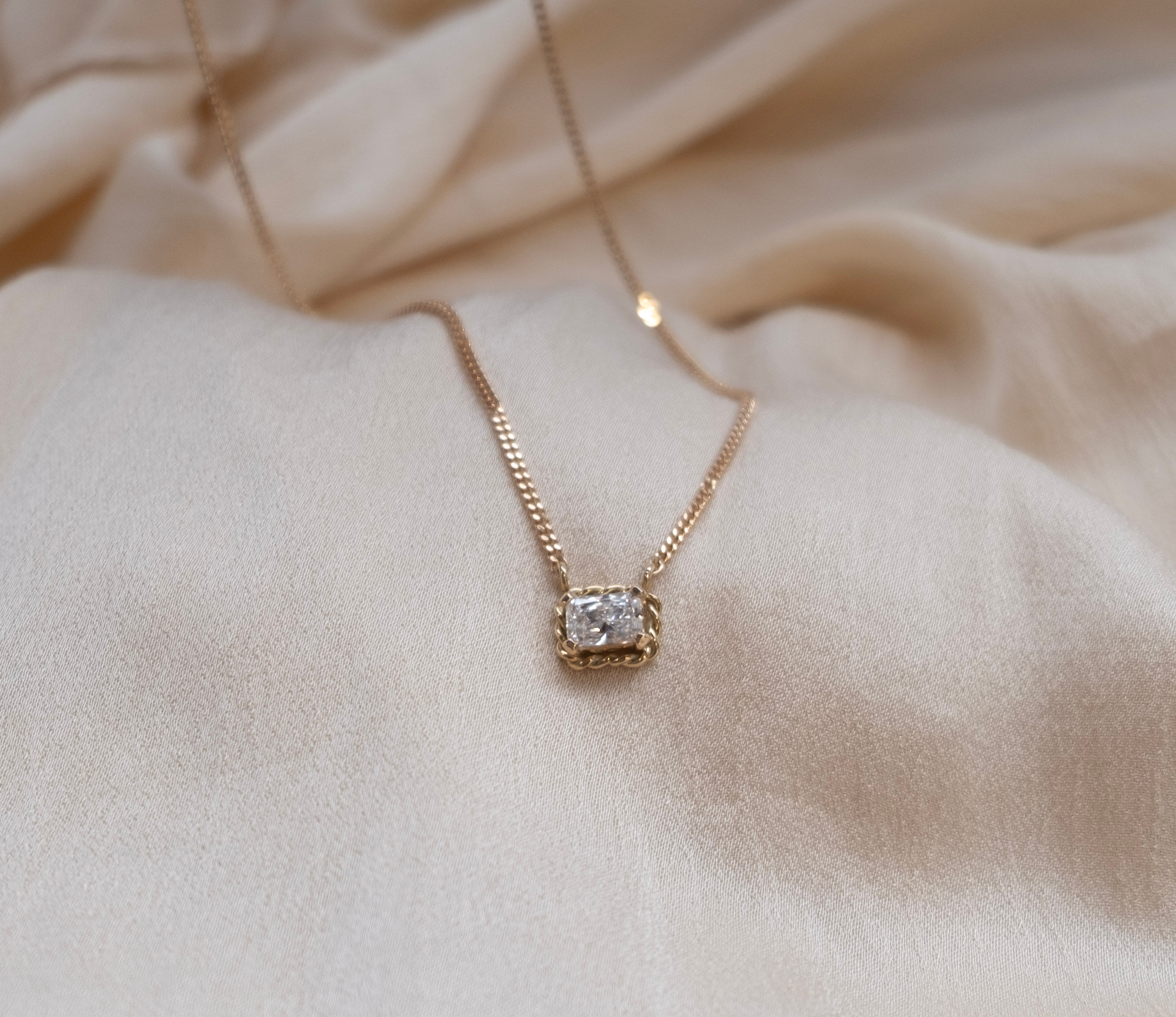 1.2 ct lab diamond necklace 