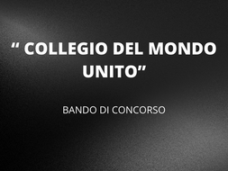 IL 24 OTTOBRE SCADE IL BANDO DEL CONCORSO “ COLLEGIO DEL MONDO UNITO”
