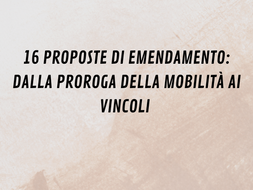 ANIEF, 16 PROPOSTE DI EMENDAMENTO: DALLA PROROGA DELLA MOBILITÀ AI VINCOLI