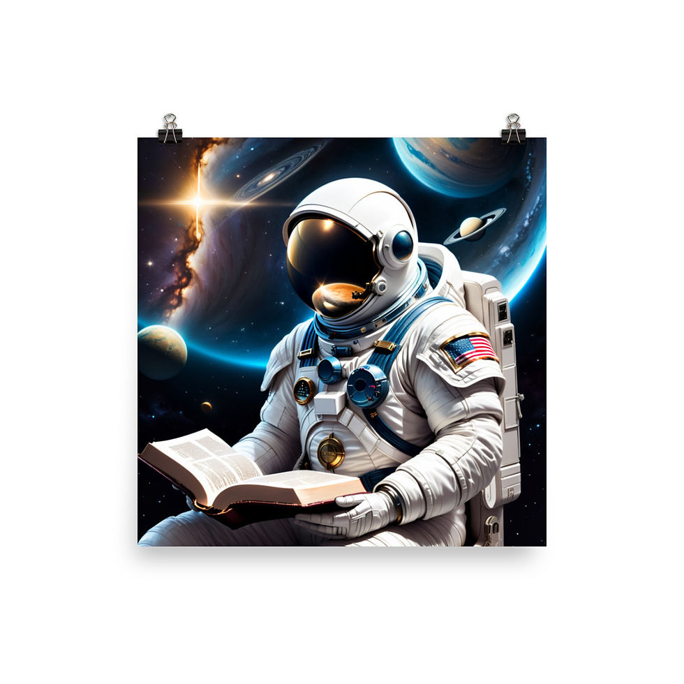 "Spaceman Reading the Word" Print